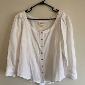 Maeve Solange White Blouse (Anthropologie) Sz 6